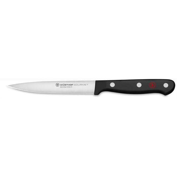 4.5 inch Wusthof gourmet utility knife displayed in a white background