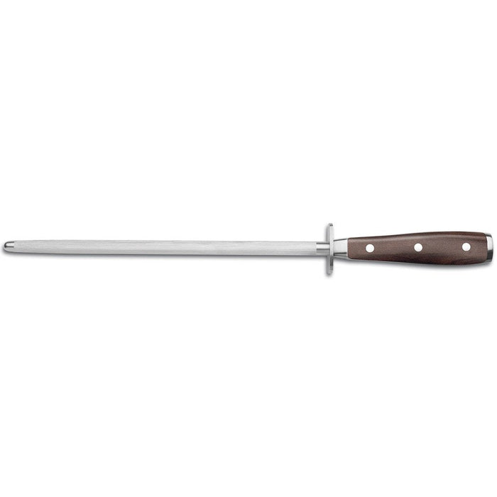 Wusthof Knife Sharpeners Wusthof Ikon Blackwood Double Bolster Sharpening Steel - 10" displayed on a white background