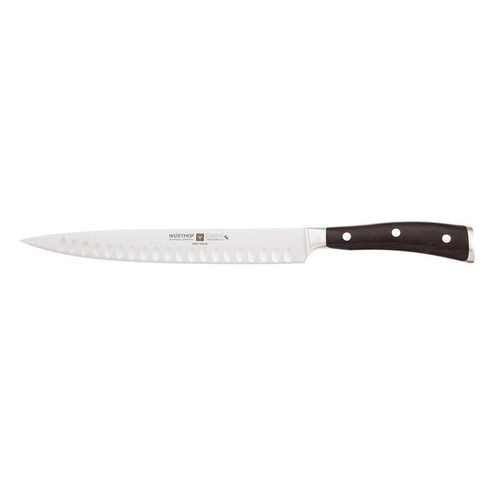 Wusthof Carving & Slicing Knives Wusthof Ikon Blackwood Hollow Edge Carving Knife - 9" displayed on a white background