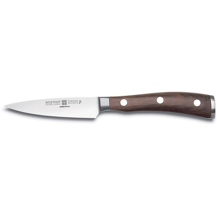 Wusthof Paring & Peeling Knives Wusthof Ikon Blackwood Paring Knife - 3.5" displayed on a white background