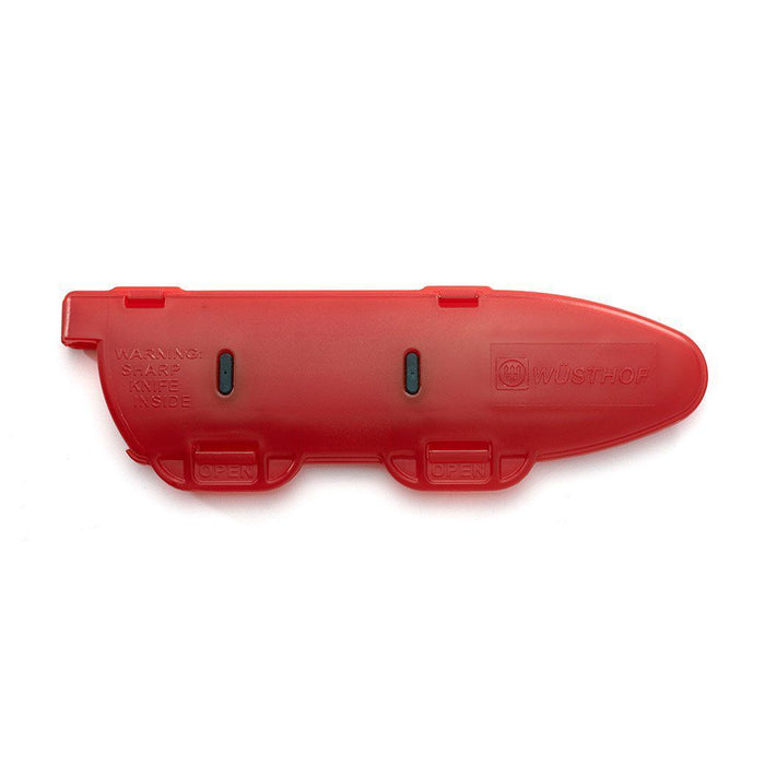 Wusthof Knife Blocks & Storage 8" Cook's Knife and Santoku Wusthof red Locking Blade Guard on a white background