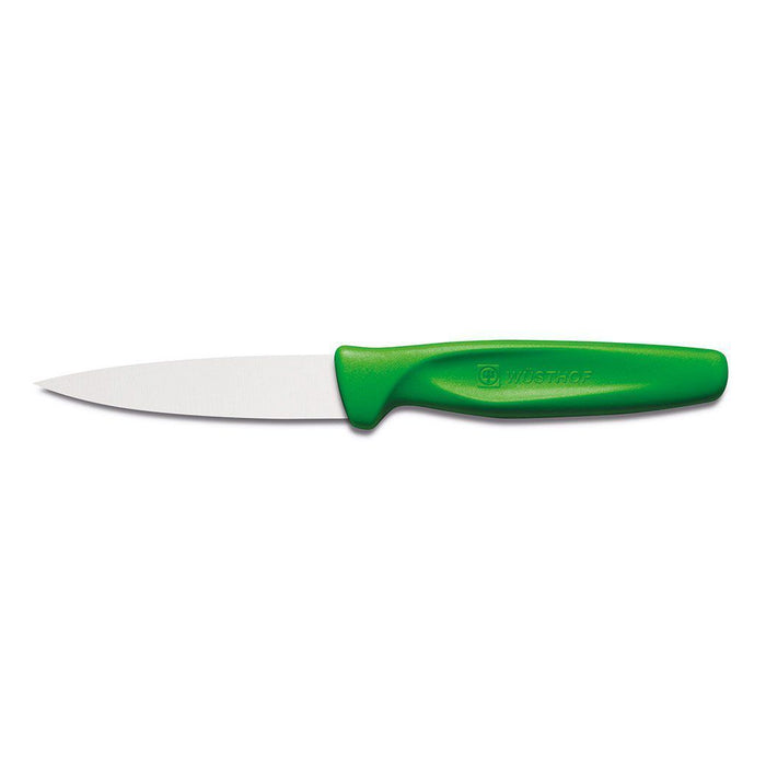 Wusthof Paring & Peeling Knives Green Wusthof Zest 3" Spear Point Paring Knife on a white background