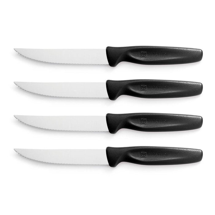 Wusthof Steak Knives & Sets Black Wusthof Zest 4-Piece Steak Knife Set on a white background