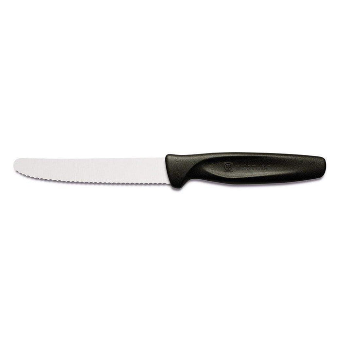 Wusthof Paring & Peeling Knives Black Wusthof Zest 4" Serrated Paring Knife on a white background