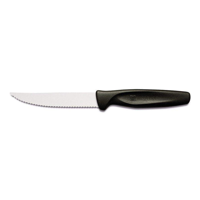 Wusthof Steak Knives & Sets Black Wusthof Zest 4" Serrated Steak Knife on a white background