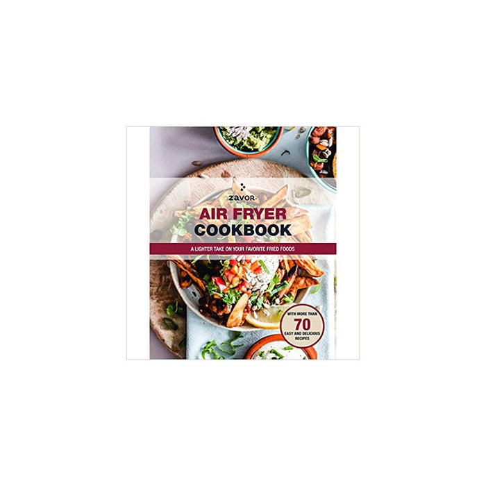 Zavor Air Fryer Cookbook with images of food on a white background