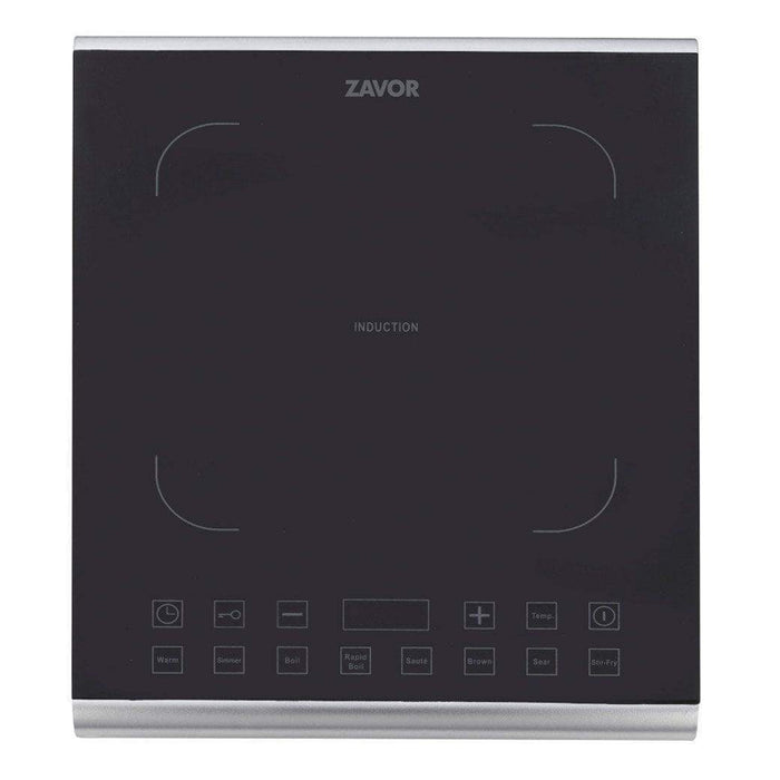 Top view of Zavor Electric Cooktops Zavor Induction PRO 1800-watt Cooktop - Black displayed on a white background