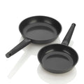 Set of Zavor noir 8 and 10 inch skillet displayed on a white background